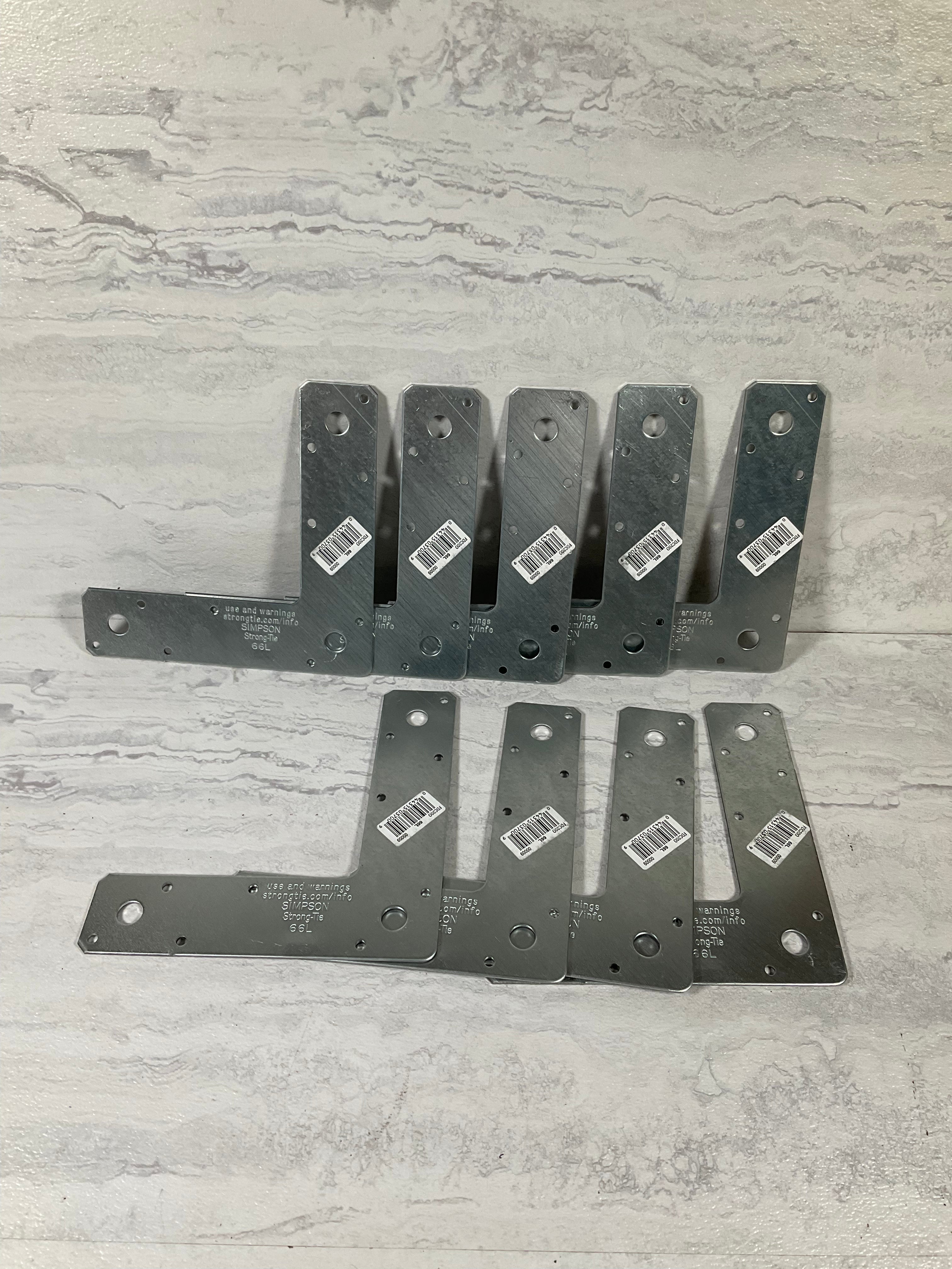 Simpson Strong-Tie 6 in. H X 6 in. W 14 Ga. Galvanized Steel L Strap, Lot of 9 (6934783885495)